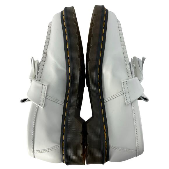 Dr Martens Adrian White Leather Tassel Loafers Fringe Platform Women’s 9 - Picture 4 of 9